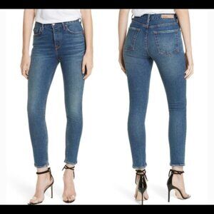 NEW NWT! GRLFRND YASMIN MID-RISE ANKLE JEANS SLIM FIT JOAN JET STRETCH DENIM 24